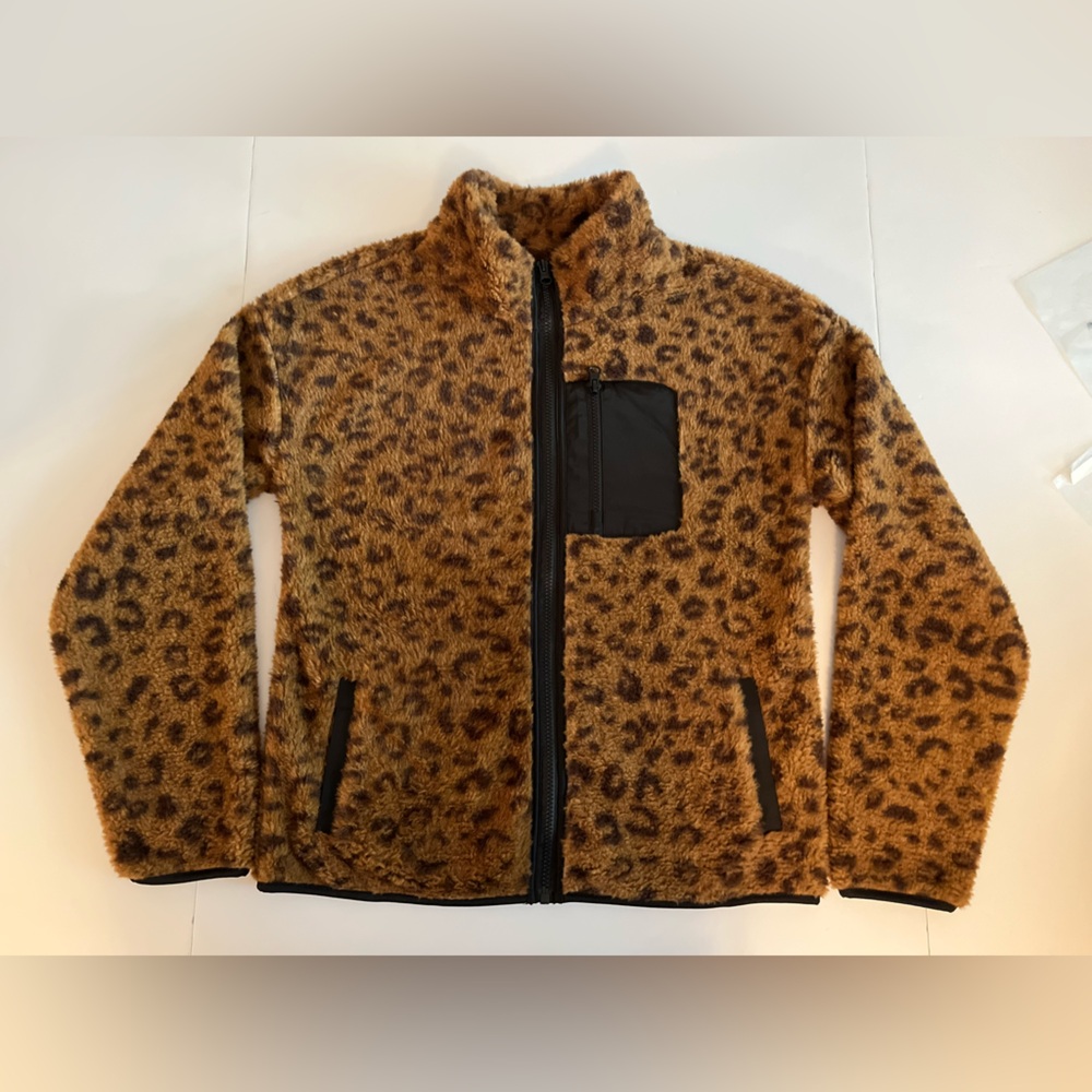 Lopard Sherpa Fleece Jacket • High Pile Zip Up Mob Wife Aesthetic Gorpcore